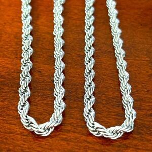 Hip Hop Bracelet & Necklace Set with Gift Box | Silver-Tone Rope Chain Jewelry